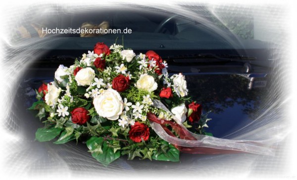 Autoschmuck Hochzeit Bluetenmix