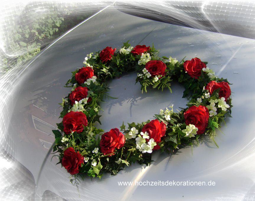 Hochzeitsauto Blumendekoration (Rosen-Autogesteck)